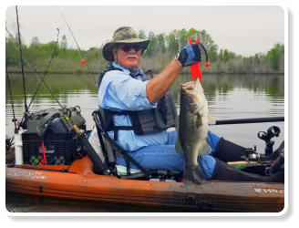 Blueway Adventures kayak fishing  charters on Lake Marion SC with Wilderness System fishing kayaks